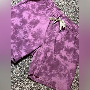 Right of Way Mauve Tie Dye Athletic Shorts Size L | Drawstring Activewear